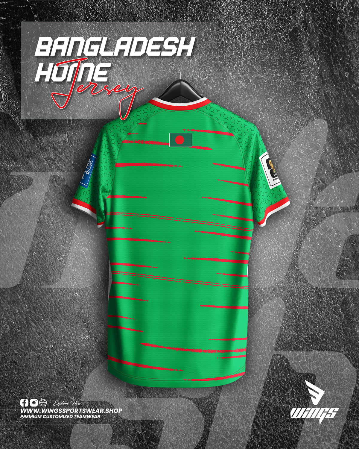 HOME JERSEY 2024-25!!
BANGLADESH NATIONAL FOOTBALL TEAM-2