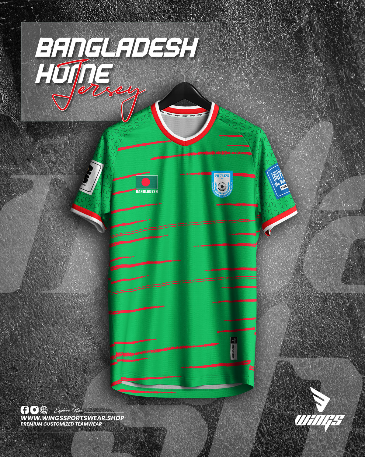 HOME JERSEY 2024-25!!
BANGLADESH NATIONAL FOOTBALL TEAM