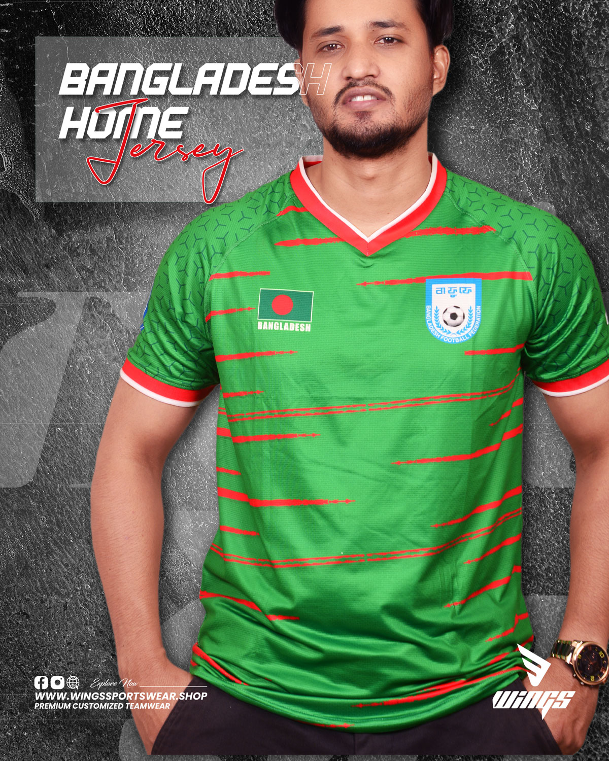 HOME JERSEY 2024-25!!
BANGLADESH NATIONAL FOOTBALL TEAM-5