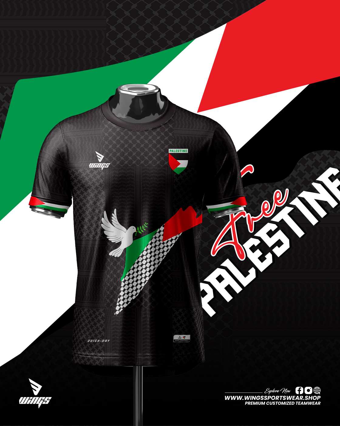 FREE PALESTINE!!
SUPPORT PALESTINE CONCEPT FANS JERSEY