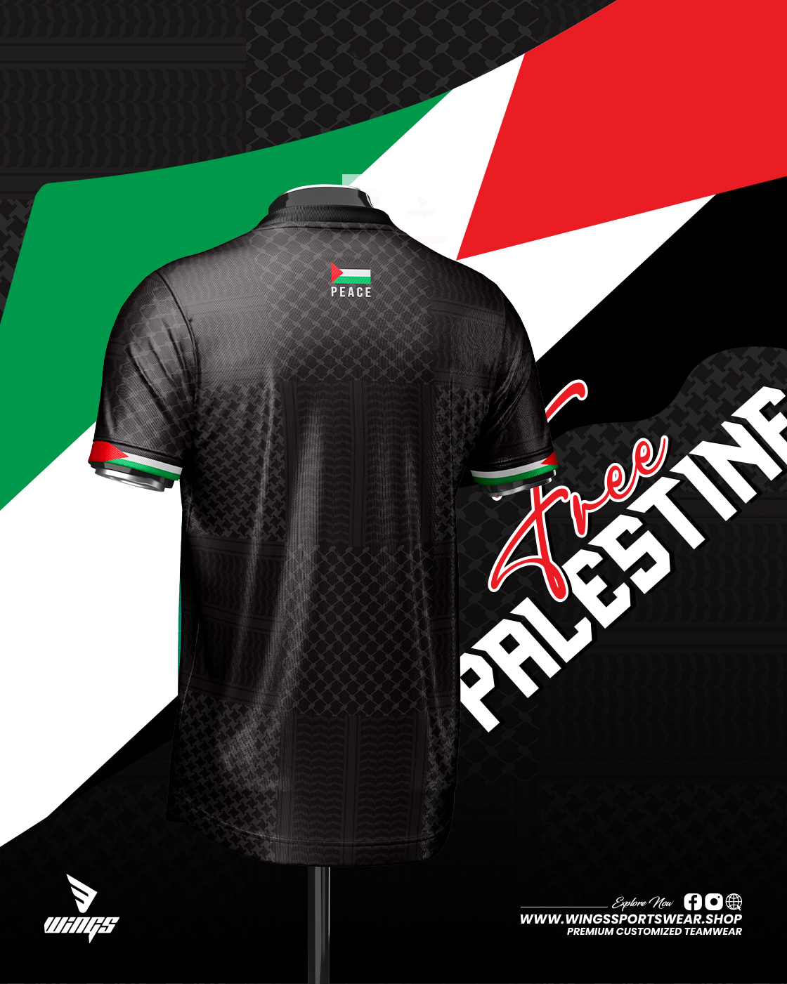 FREE PALESTINE!!
SUPPORT PALESTINE CONCEPT FANS JERSEY-2