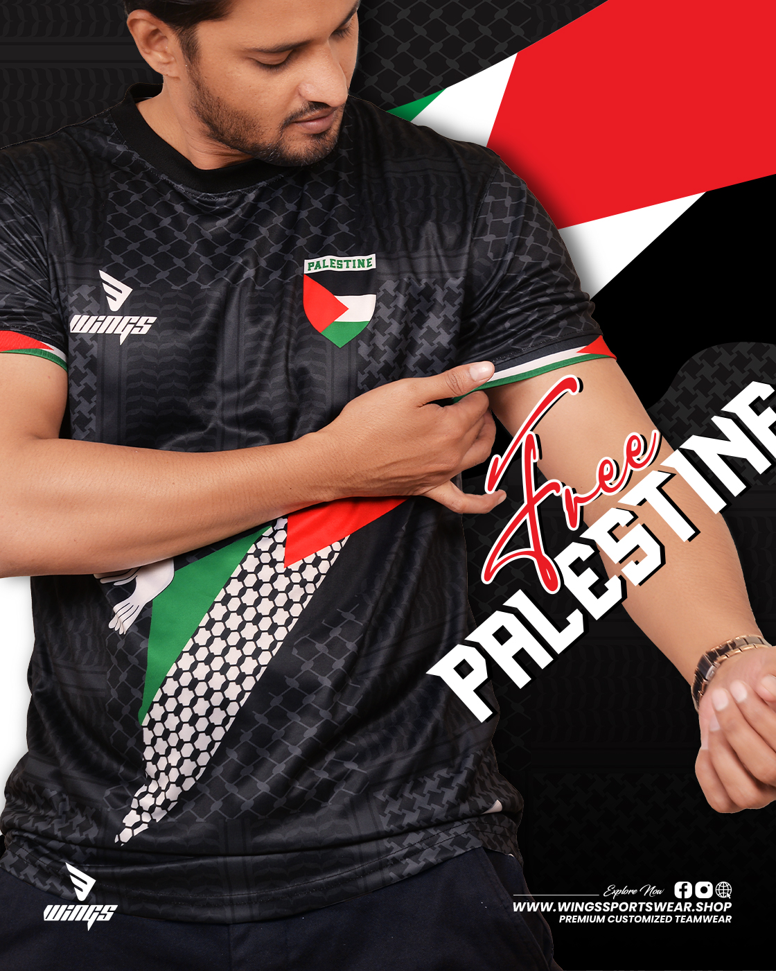 FREE PALESTINE!!
SUPPORT PALESTINE CONCEPT FANS JERSEY-4