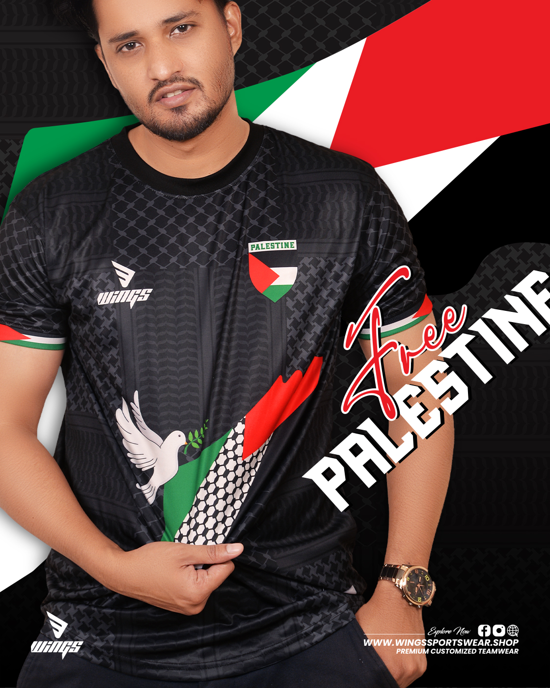 FREE PALESTINE!!
SUPPORT PALESTINE CONCEPT FANS JERSEY-3