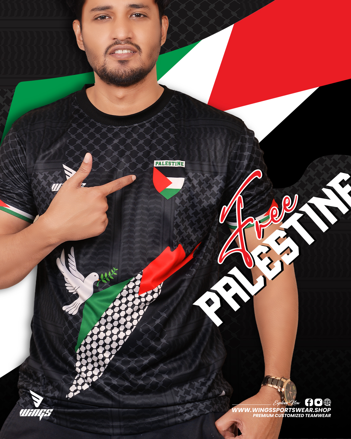 FREE PALESTINE!!
SUPPORT PALESTINE CONCEPT FANS JERSEY-6