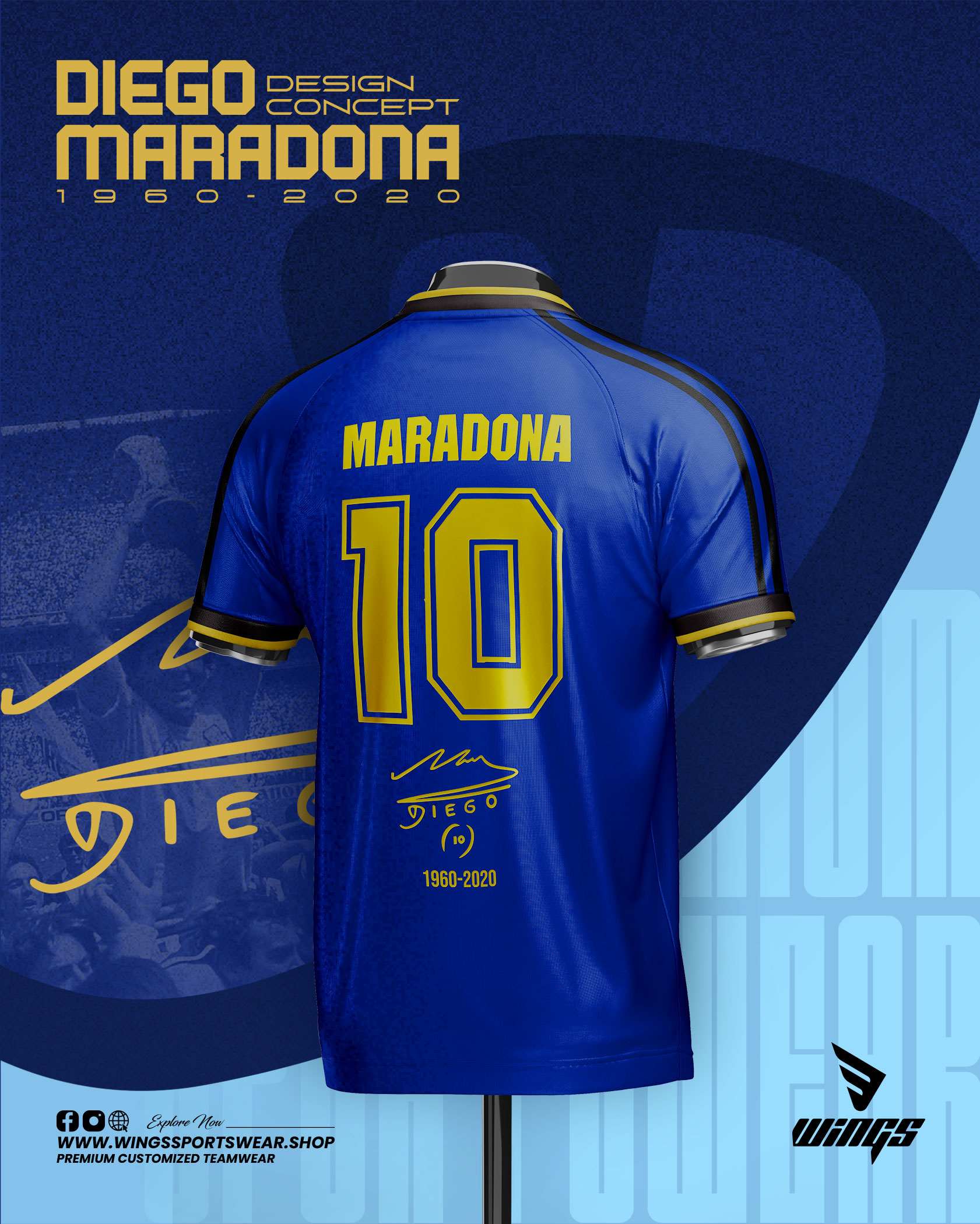 DIEGO MARADONA!
ARGENTINA LEGENDS CONCEPT FANS JERSEY-2