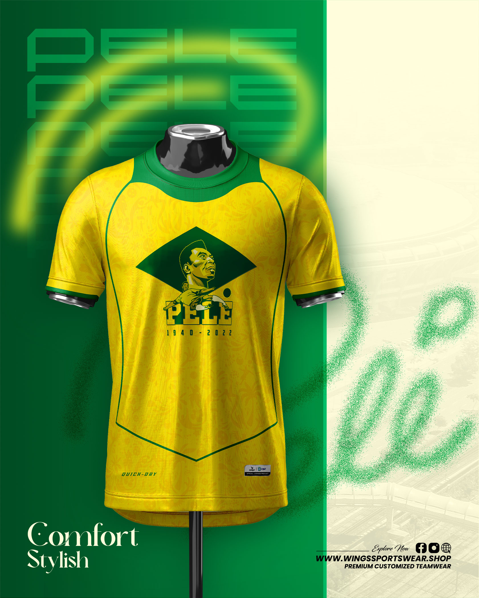 KING PELE!!
BRAZIL LEGENDS CONCEPT FANS JERSEY