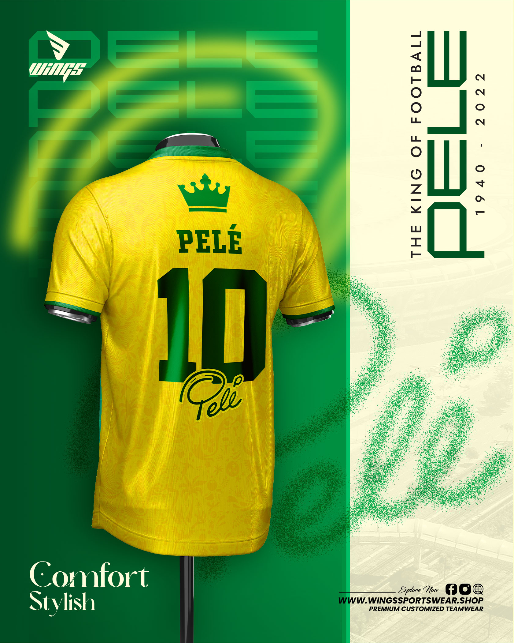 KING PELE!!
BRAZIL LEGENDS CONCEPT FANS JERSEY-2