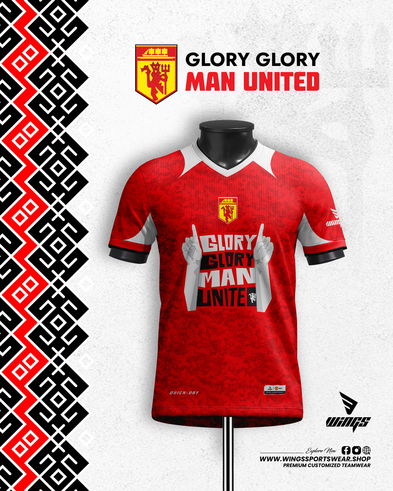 GLORY GLORY MAN UNITED!!
MANCHESTER UNITED  CONCEPT FANS JERSEY