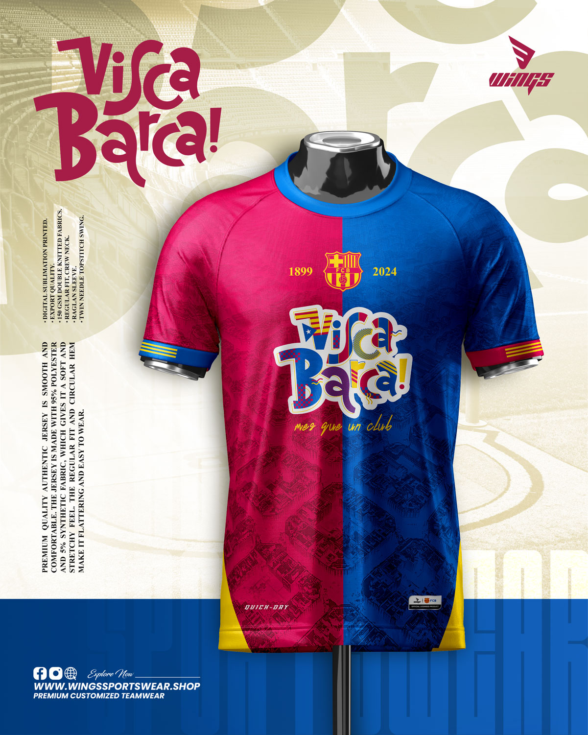 VISCA BARÇA!!
FC BARCELONA CONCEPT FANS JERSEY