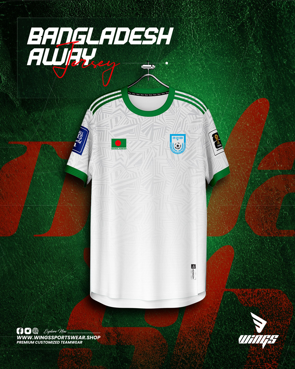 AWAY JERSEY 2024-25!!
BANGLADESH NATIONAL FOOTBALL TEAM